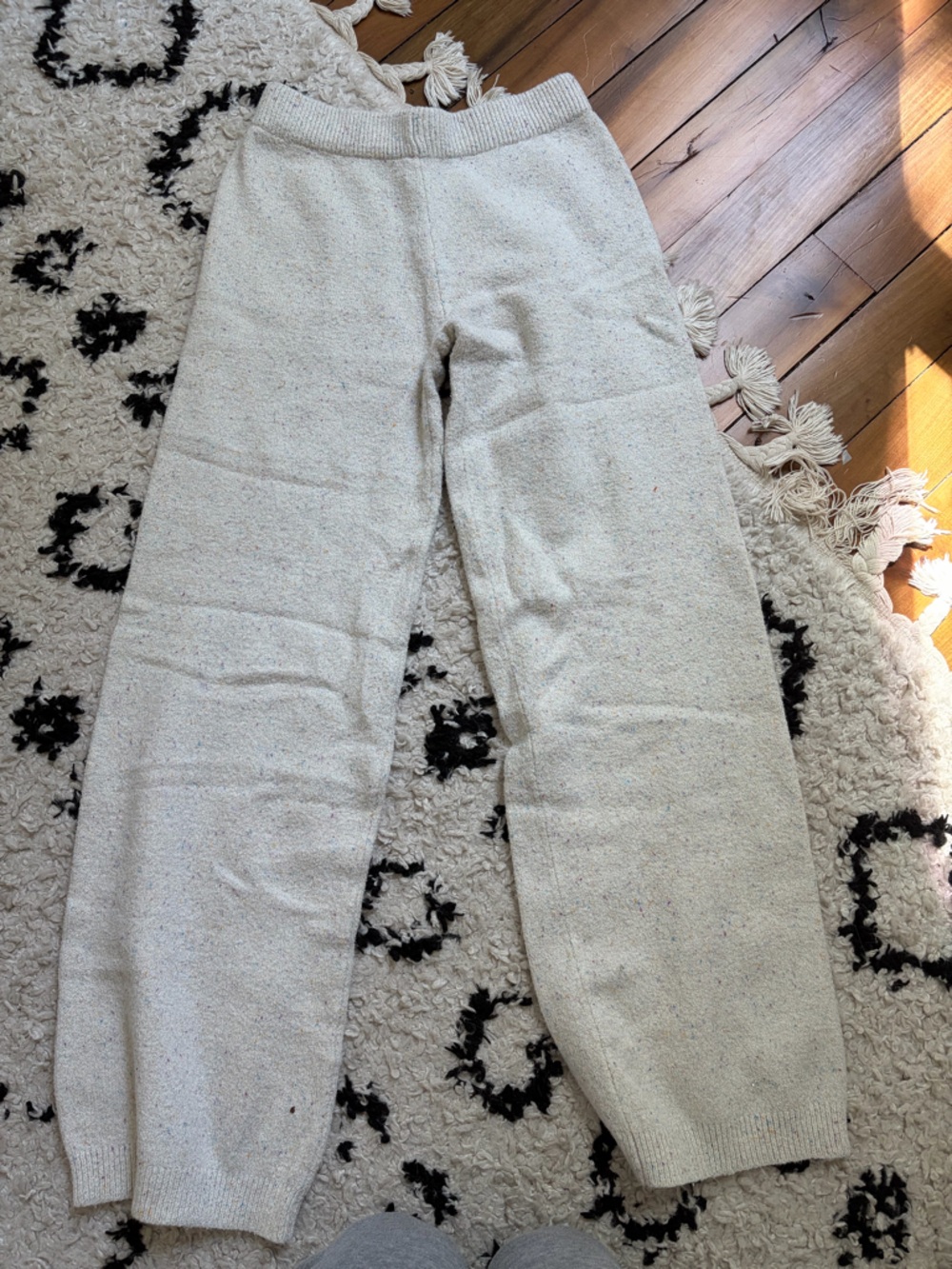Cat & Jack Cream Speckled Knit Sweater